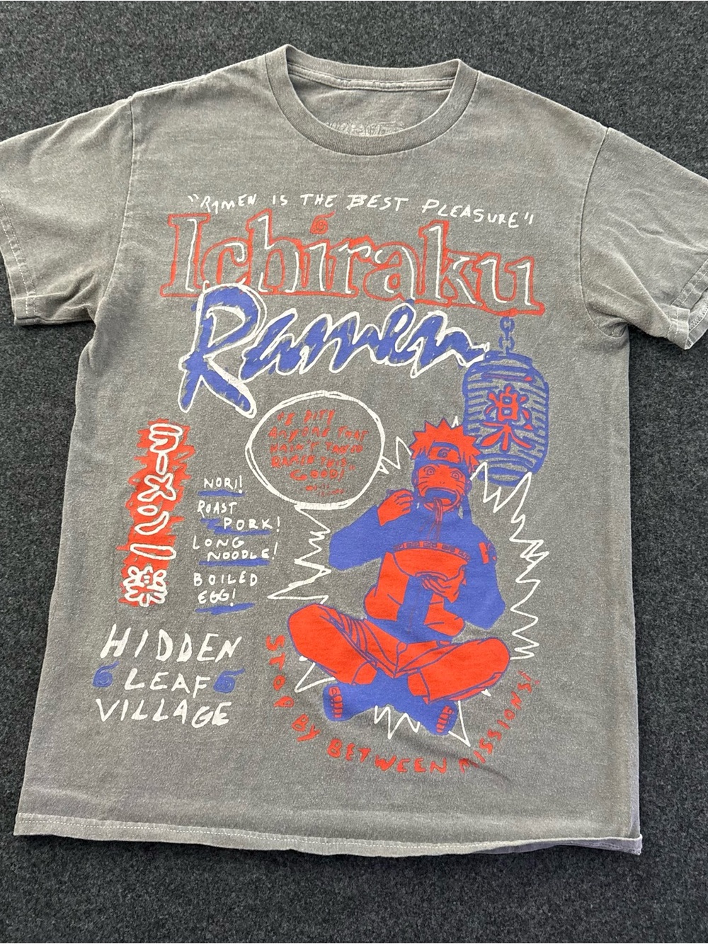 Naruto Shippuden Ichiraku Ramen Men’s S Heavyweight Anime T-Shirt Cotton Boruto